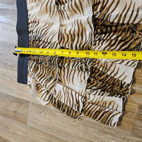 Kool Skirts Womens Zebra Print Tiered Mini Skirt Size S Vtg Y2K Stretch NWT - Picture 8 of 8